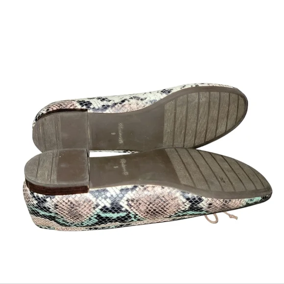 MADEWELL The Adelle Ballet Flat in Snake Embossed Leather muted shell multi 9 - Picture 8 of 10